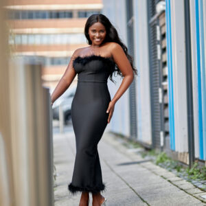 Feather Midi Dress