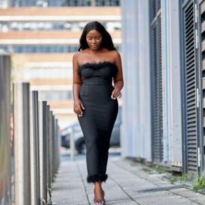 Feather Midi Dress