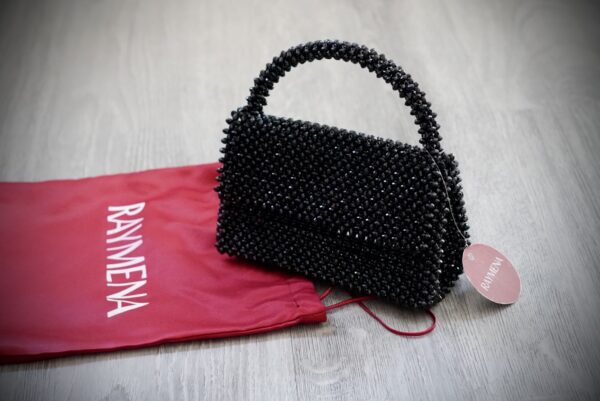 Raymena Black Beaded Handbag - Image 6