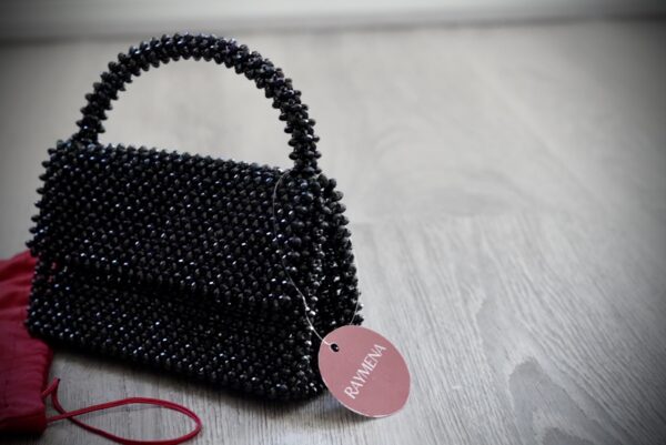 Raymena Black Beaded Handbag - Image 7