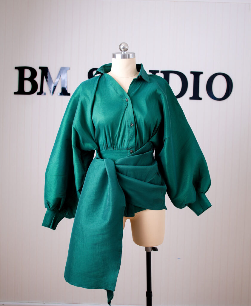 Taffeta Wrap Blouse