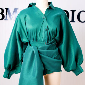 Taffeta Wrap Blouse