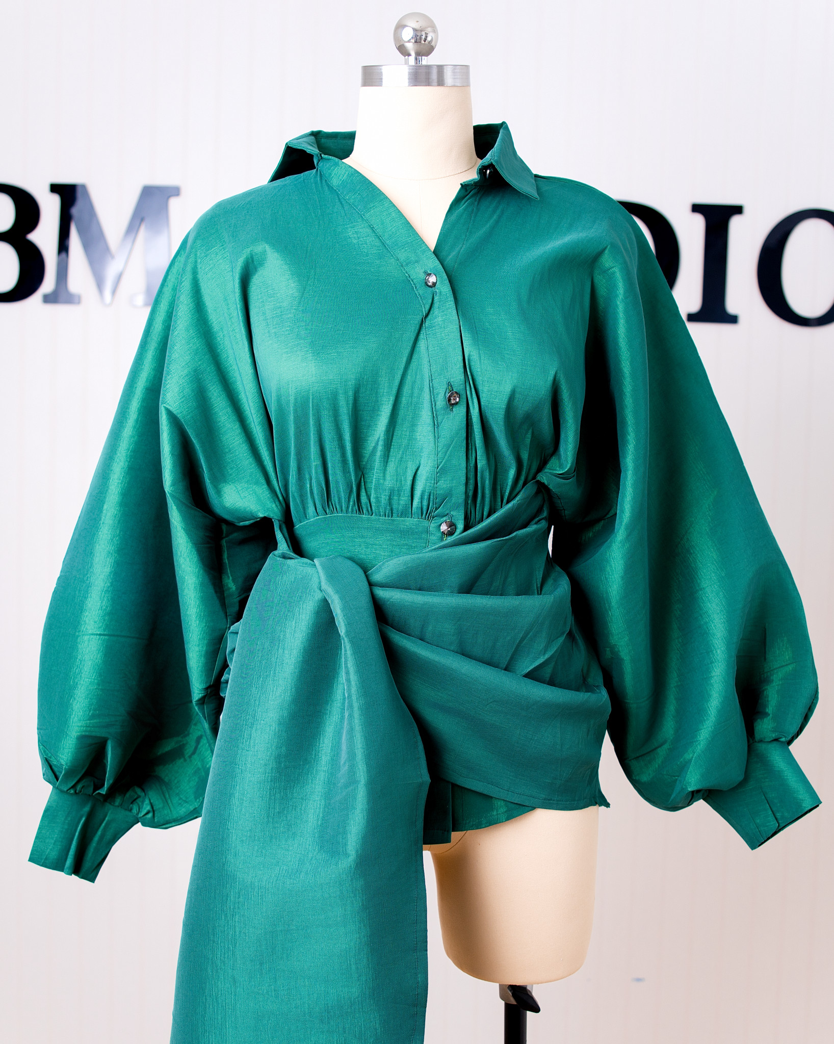Taffeta Wrap Blouse - Image 2